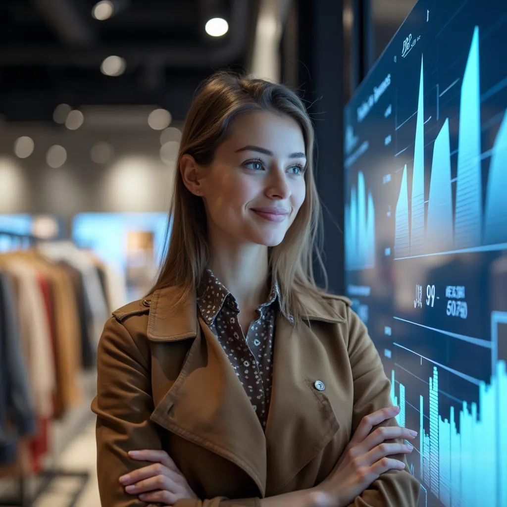 Business owner smiling in her transformed retail store